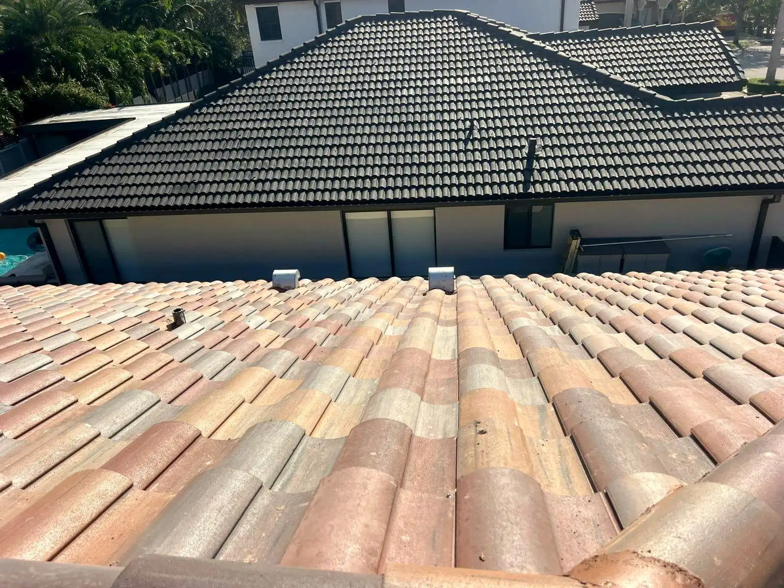 Finished clay barrel tile roof on a Palm Beach County home