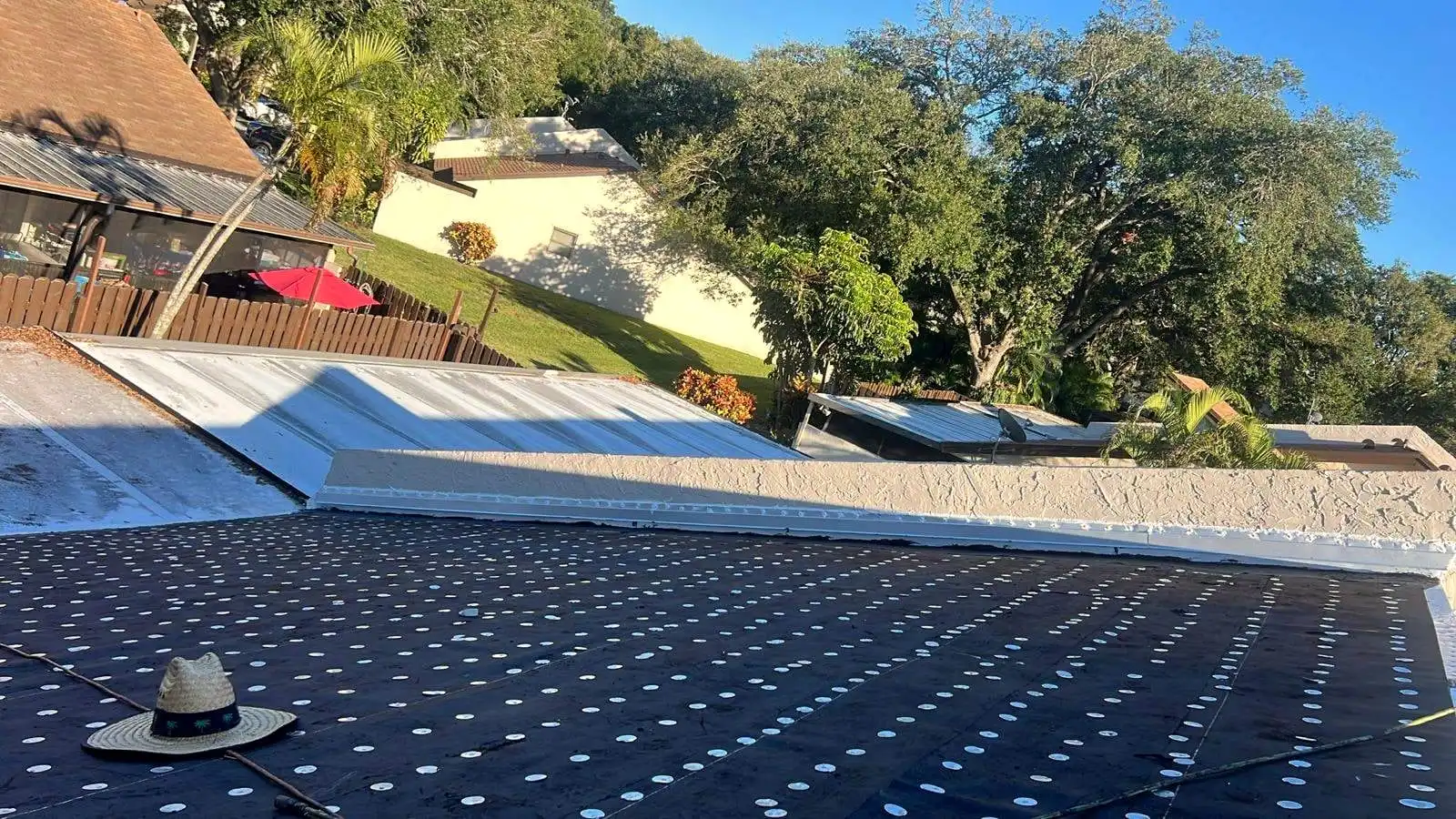 Roof dried in with cap-nailed underlayment during a repair